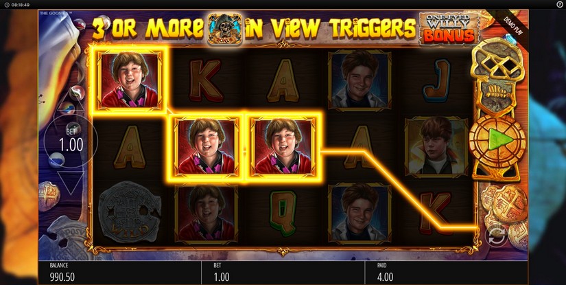 The Goonies Return slot screen 2