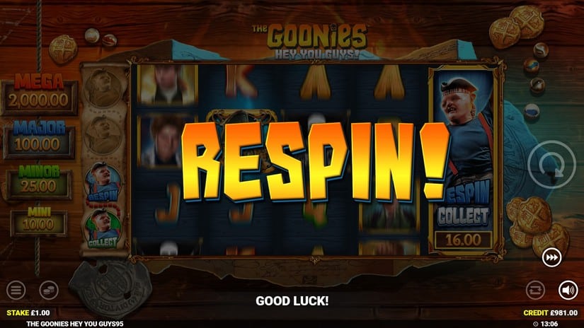 The Goonies Hey You Guys slot screen 4