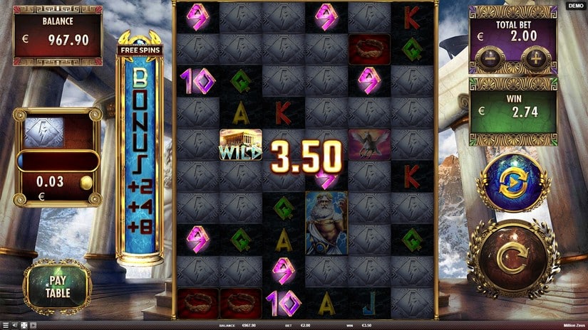 Million Zeus slot screen 3