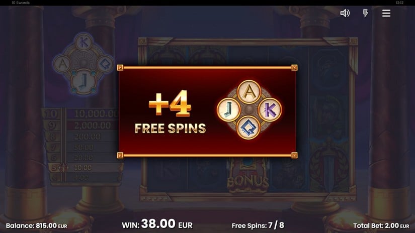 10 Swords slot screen 4