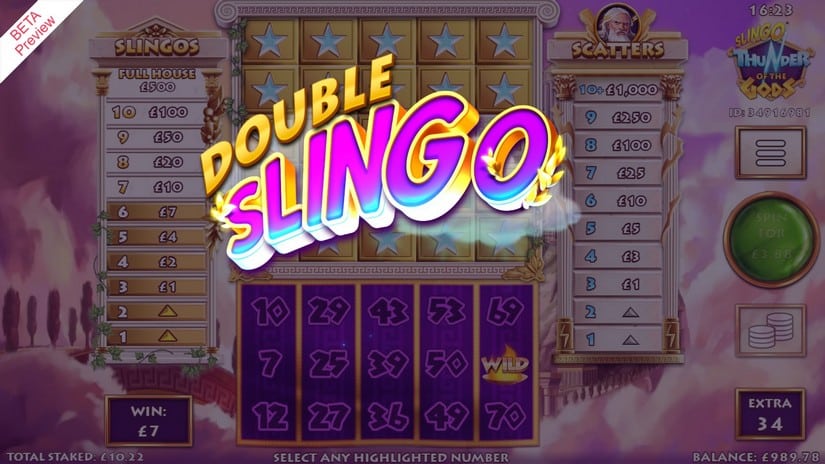 Slingo Thunder of the Gods slot screen 4