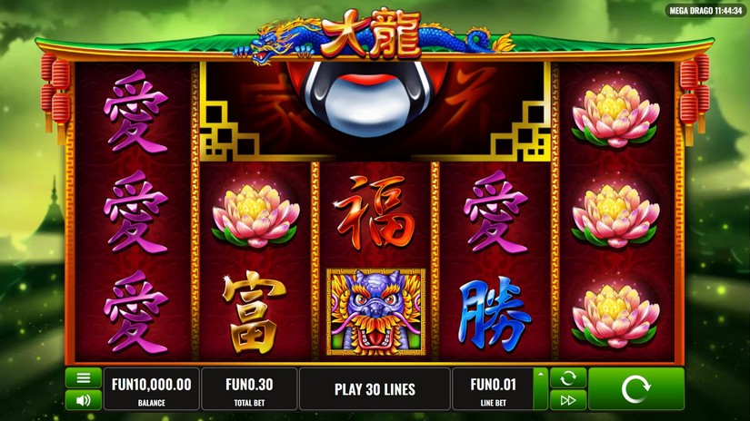 Mega Drago slot screen 1