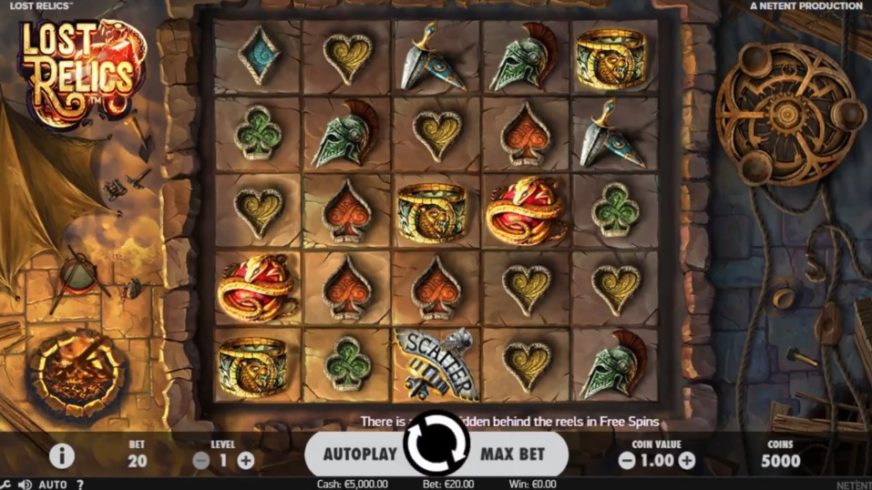 Lost Relics slot screen 4