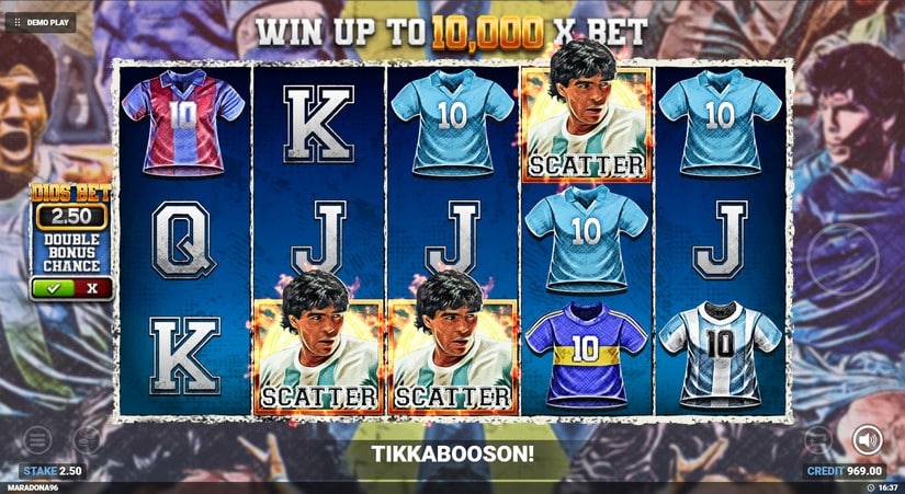 D10S Maradona slot screen 4