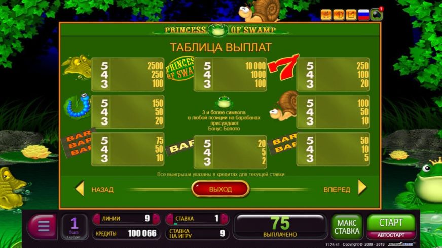 Princess of Swamp slot screen 2