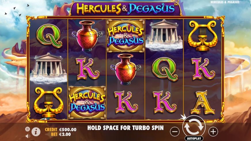 Hercules and Pegasus slot screen 1