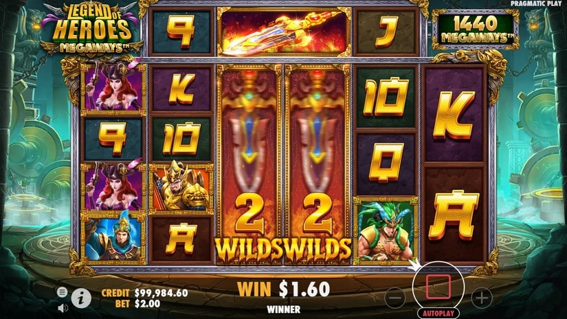 Legend of Heroes Megaways slot screen 3