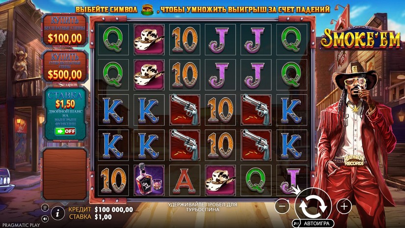 Smoke’Em slot screen 1