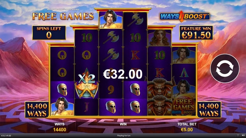 Age Of The Gods Maze Keeper slot screen 8