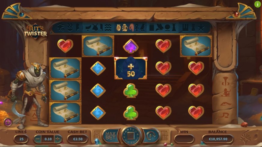 Tut’s Twister slot screen 1