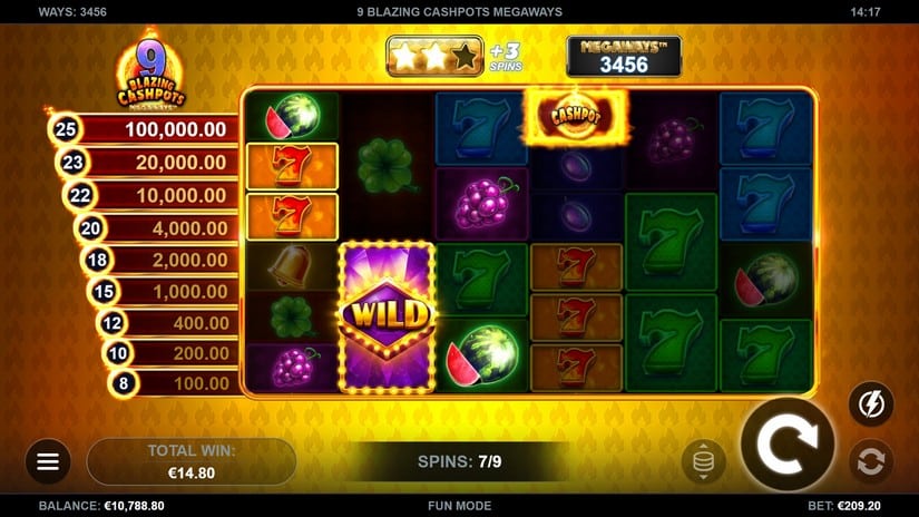 9 Blazing Cashpots Megaways slot screen 5