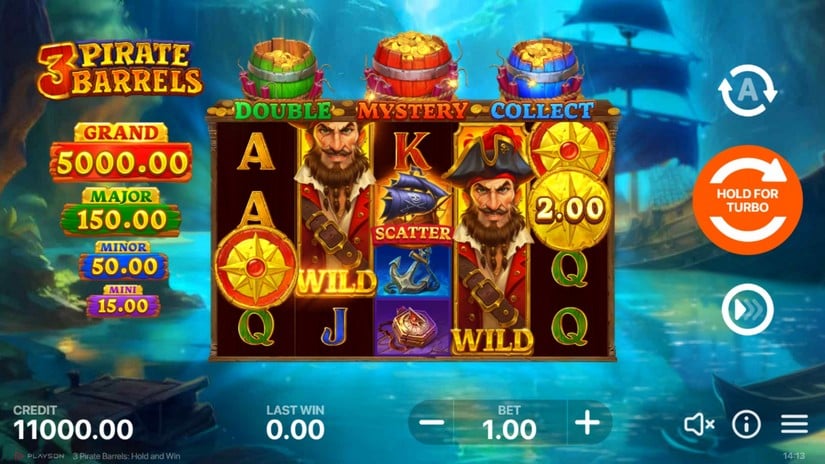 3 Pirate Barrels: Hold and Win slot screen 1