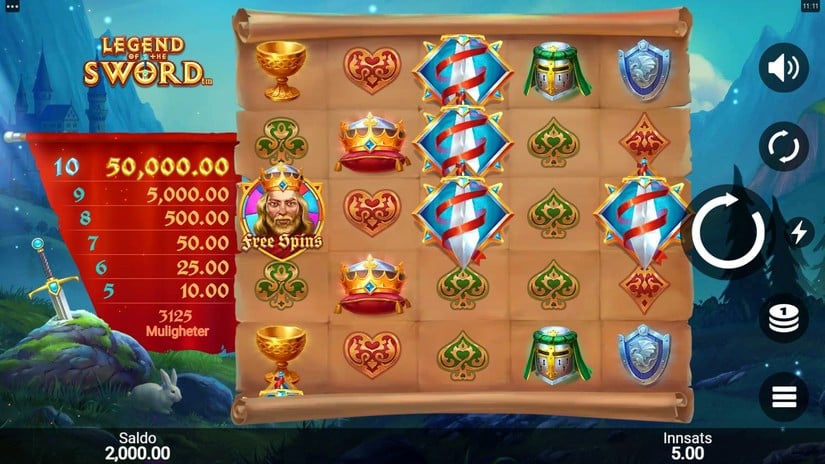 Legend Of The Sword slot screen 1