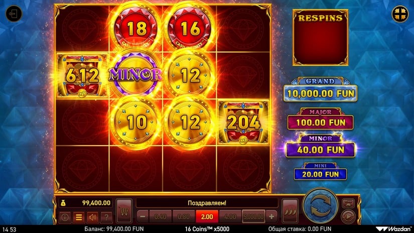 16 Coins™ x5000 slot screen 4