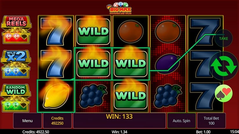 Big Max Diamonds and Wilds slot screen 5
