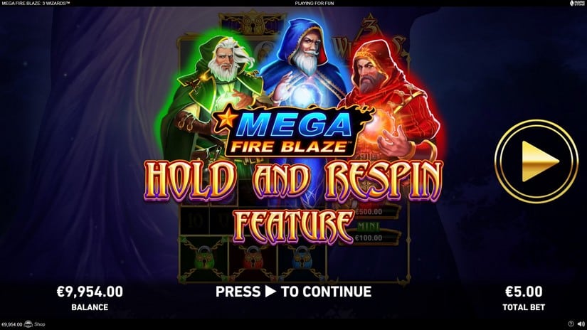 Mega Fire Blaze: 3 Wizards slot screen 4