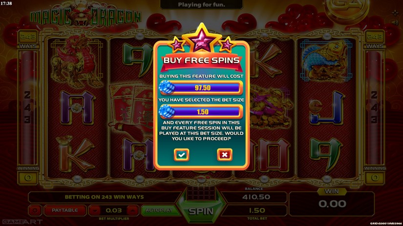 Magic Dragon slot screen 3