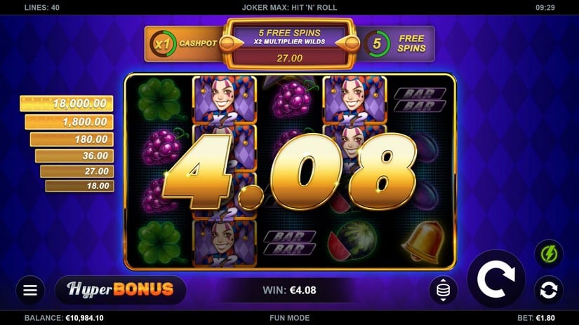 Joker Max: Hit ‘n’ Roll slot screen 3