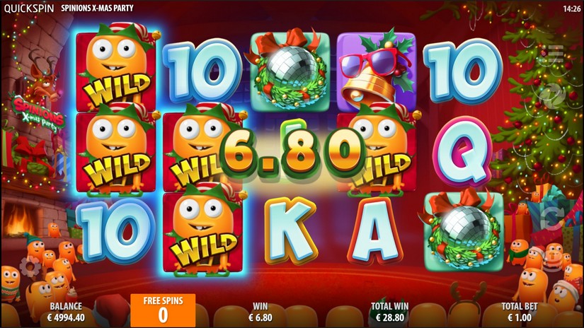 Spinions Christmas Party slot screen 5