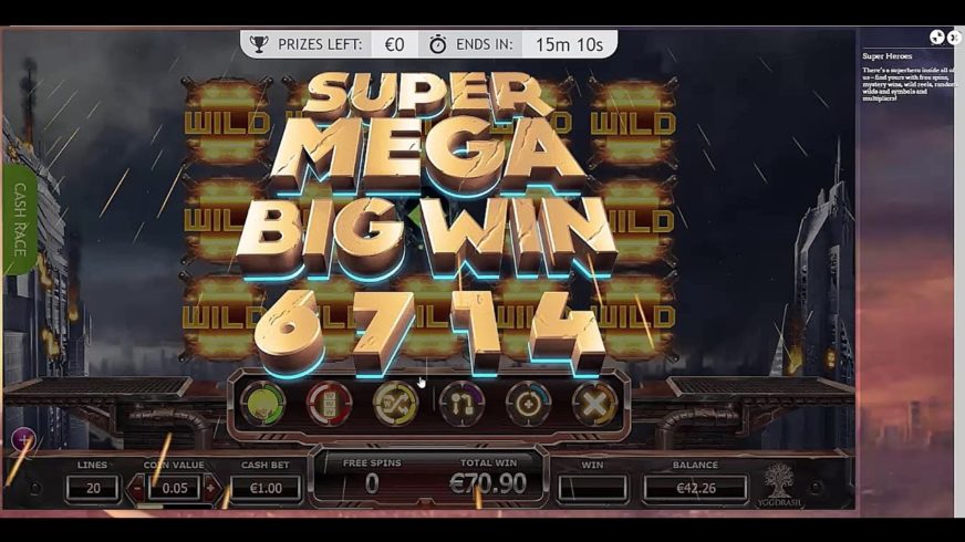 Super Heroes slot screen 4