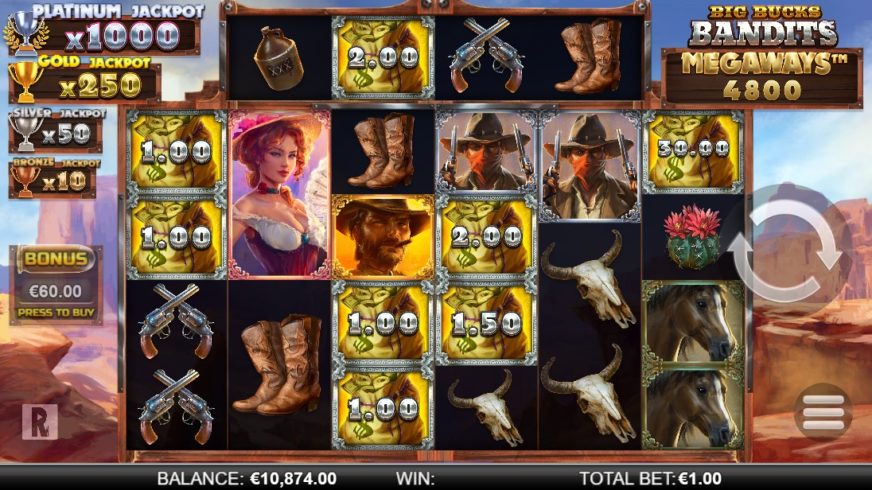 Big Bucks Bandits Megaways slot screen 3