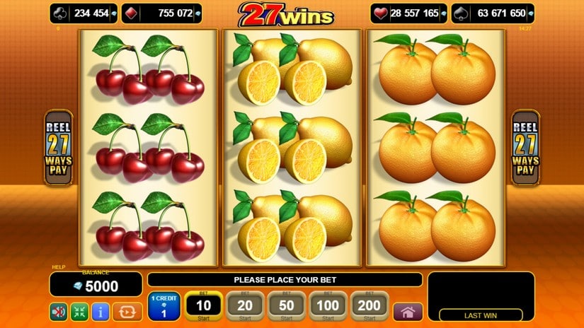 27 Wins slot screen 1