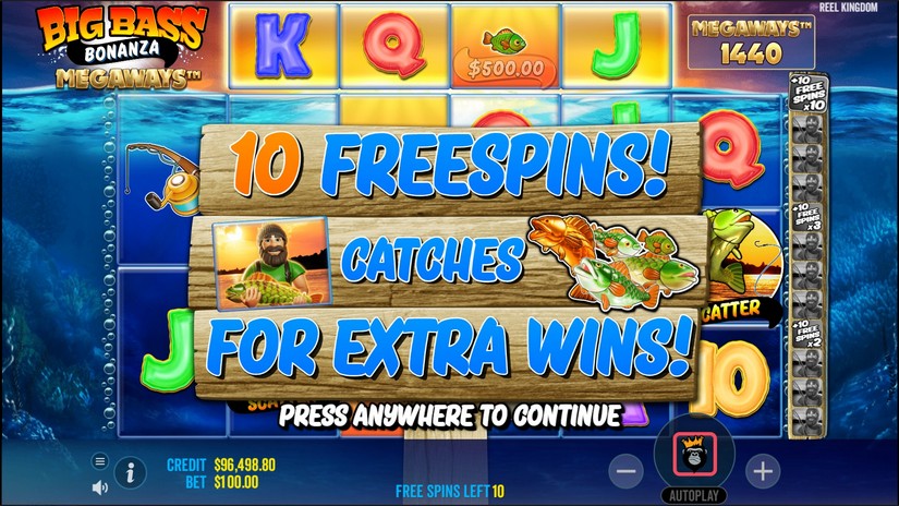 Big Bass Bonanza Megaways slot screen 3