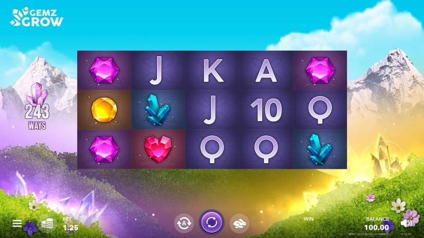 Gemz Grow slot screen 1
