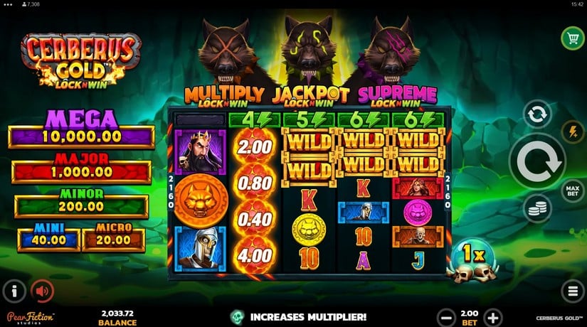 Cerberus Gold slot screen 1