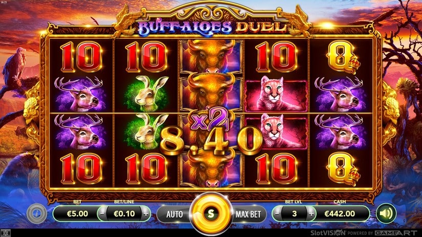 Buffaloes Duel slot screen 4