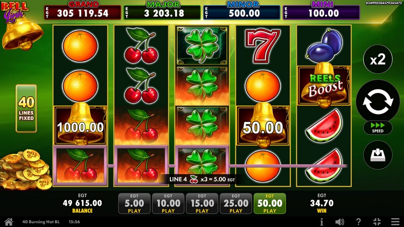 40 Burning Hot Bell Link slot screen 4