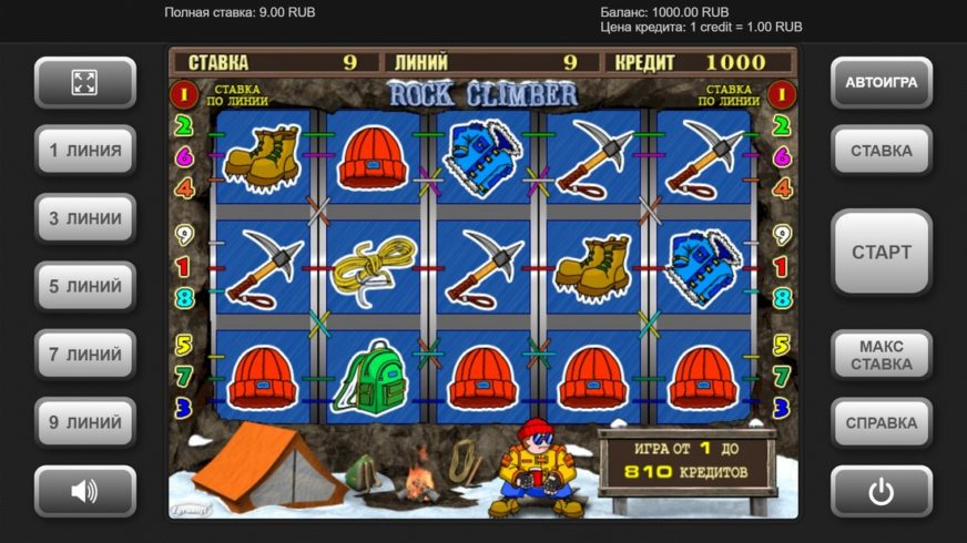 Rock Climber slot screen 1