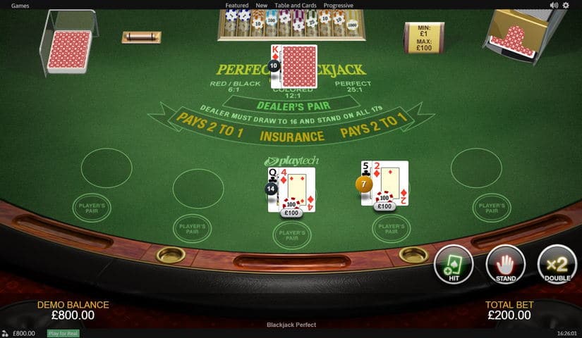 Perfect Blackjack slot screen 1