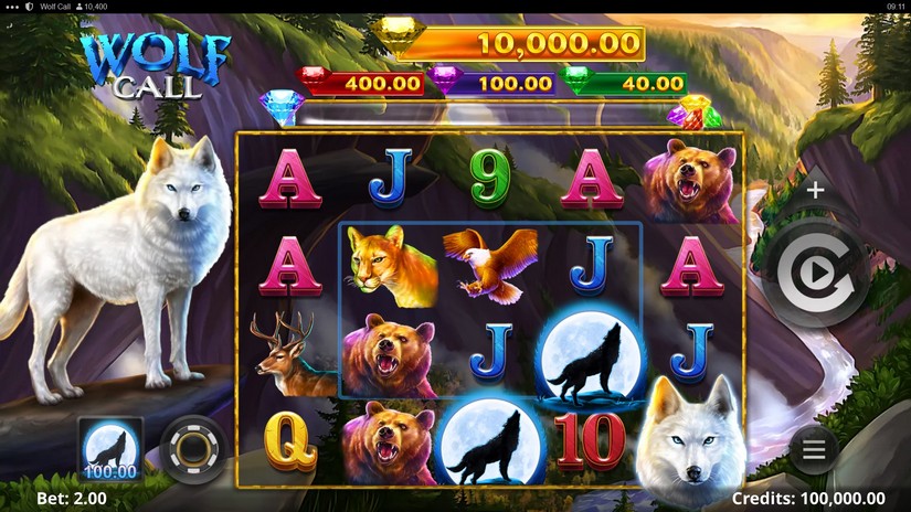 Wolf Call slot screen 1