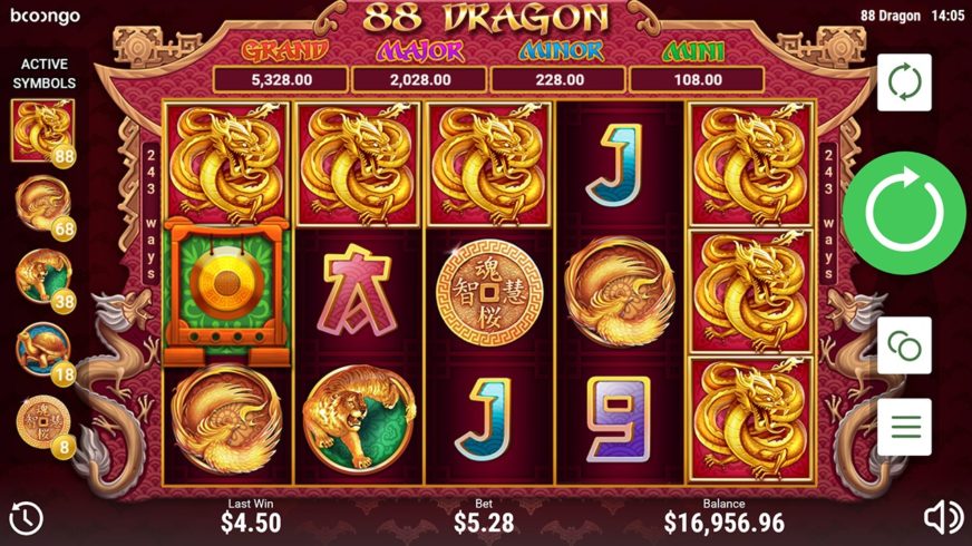 88 Dragon slot screen 2