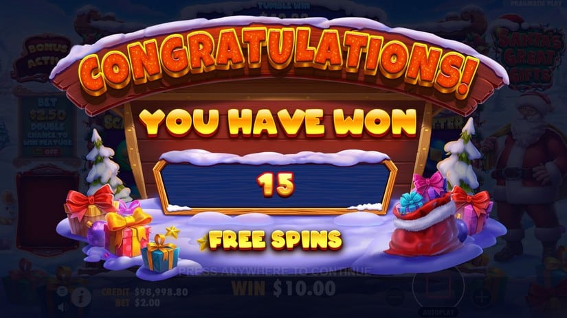 Santa’s Great Gifts slot screen 5