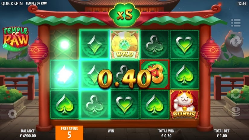 Temple of Paw slot screen 5