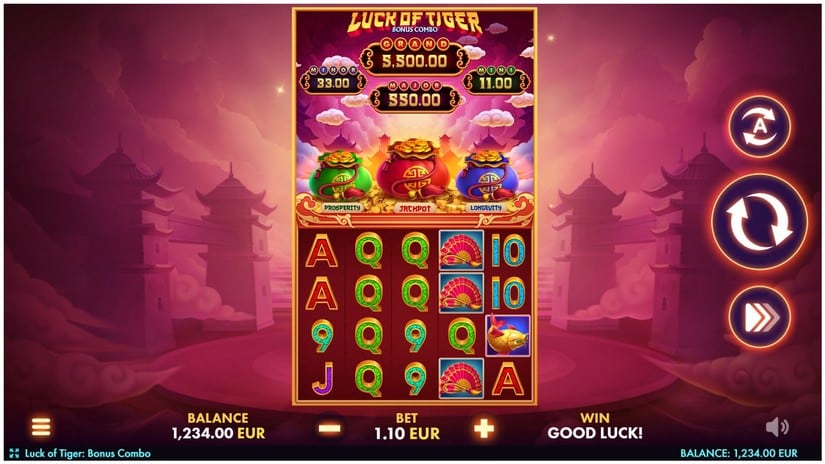 Luck of Tiger: Bonus Combo slot screen 1