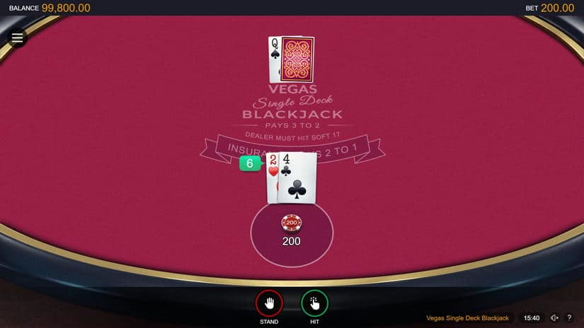 Vegas Single Deck Blackjack slot screen 1