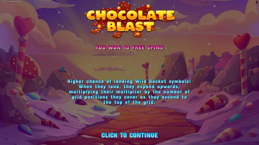 Chocolate Rocket slot screen 3