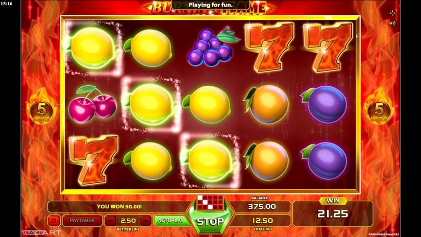 Burning Flame slot screen 2