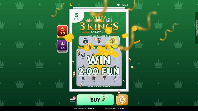 3 Kings Scratch slot screen 3