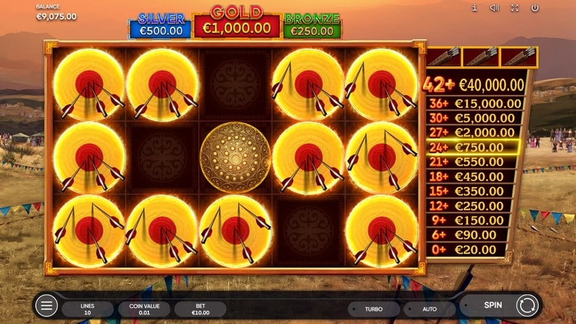 Mongol Treasures 2 Archery Competition slot screen 5