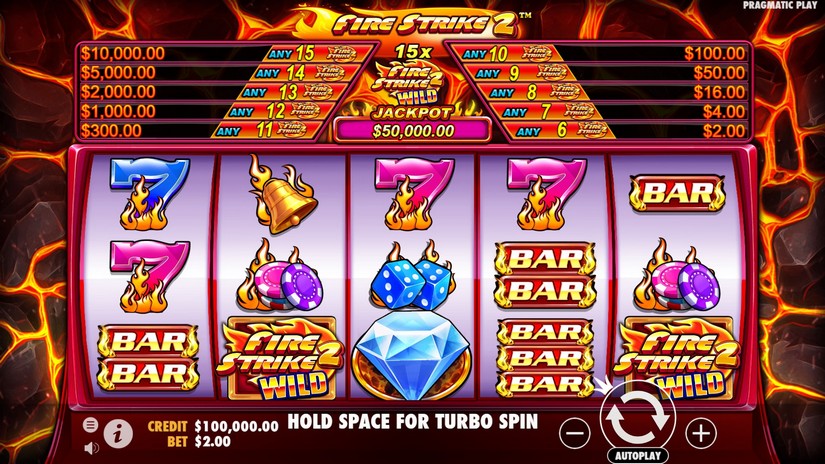 Fire Strike 2 slot screen 1