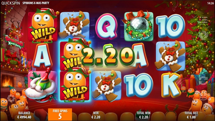 Spinions Christmas Party slot screen 4