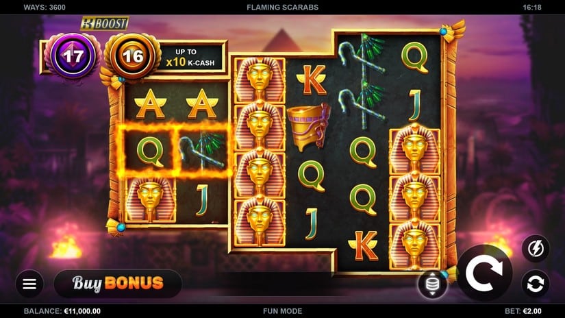 Flaming Scarabs slot screen 1