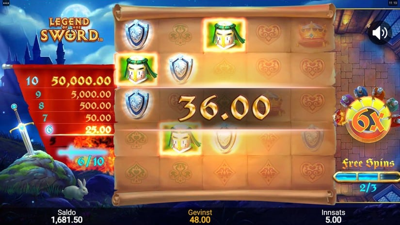 Legend Of The Sword slot screen 6