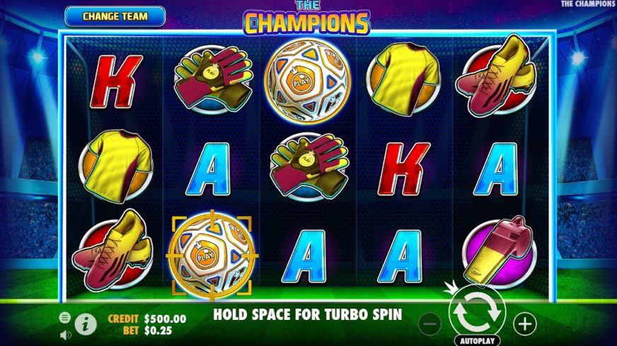 The Champions slot screen 1