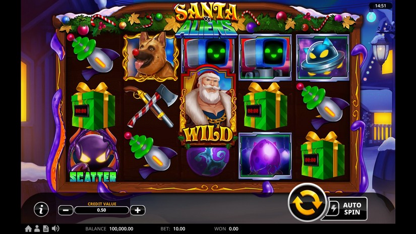 Santa Vs Aliens slot screen 1