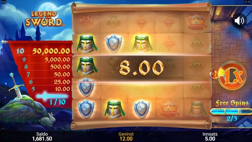 Legend Of The Sword slot screen 4